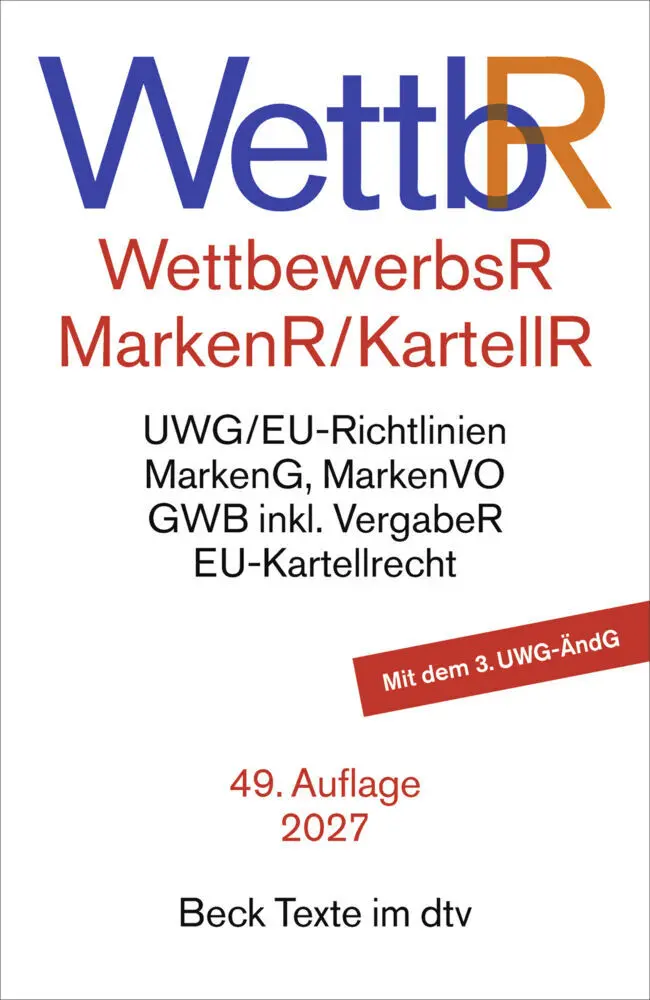 Cover: 9783423533584 | Wettbewerbsrecht, Markenrecht und Kartellrecht. WettbR | Taschenbuch