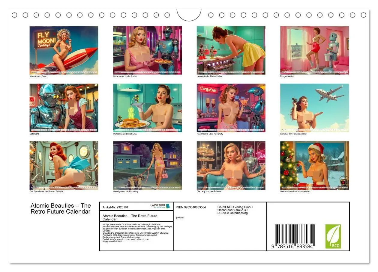 Bild: 9783516833584 | Atomic Beauties - The Retro Future Calendar (Wandkalender 2027 DIN...