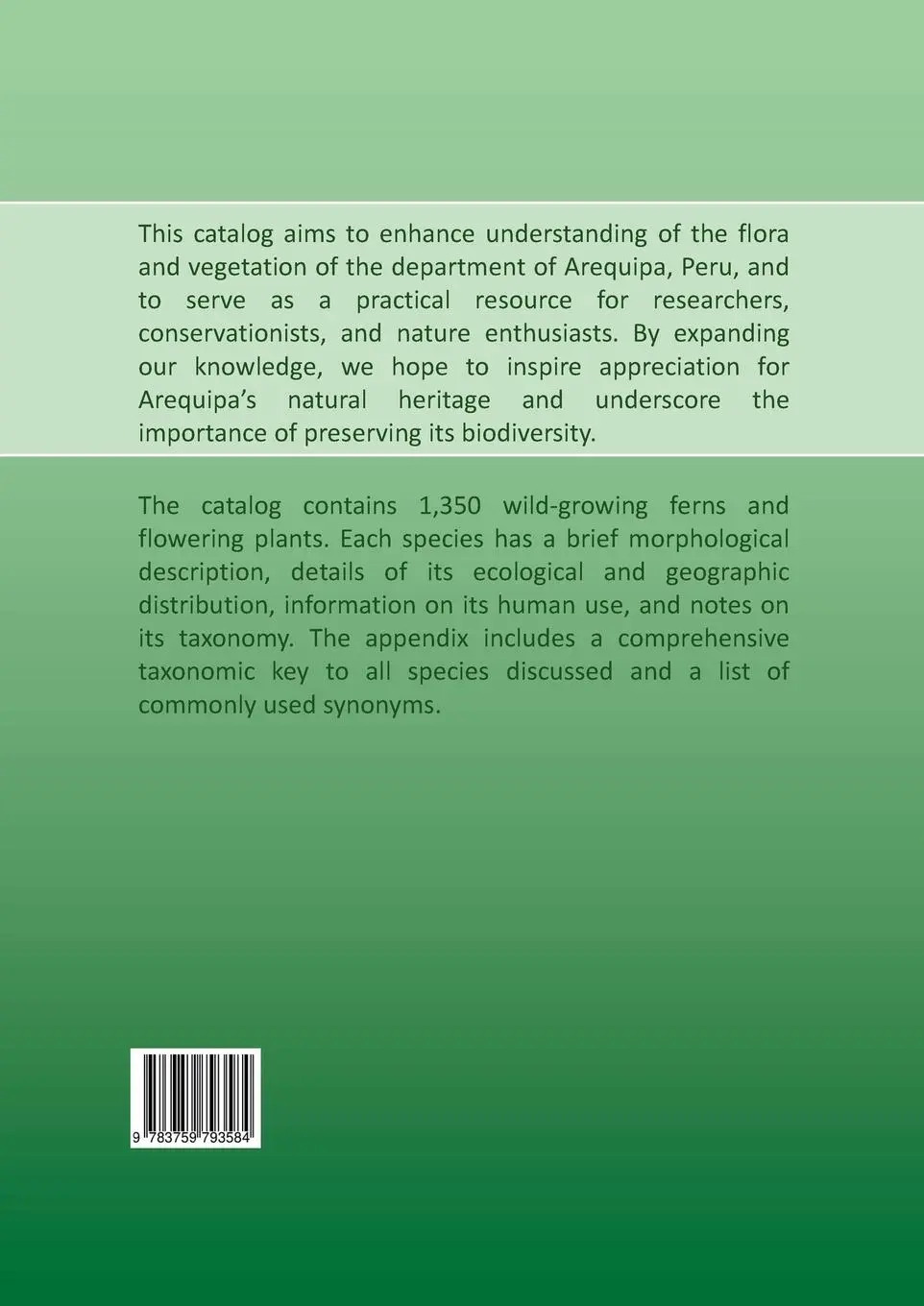 Rückseite: 9783759793584 | Catalog of Vascular Plants of Arequipa, Peru | Edgar Heim | Buch