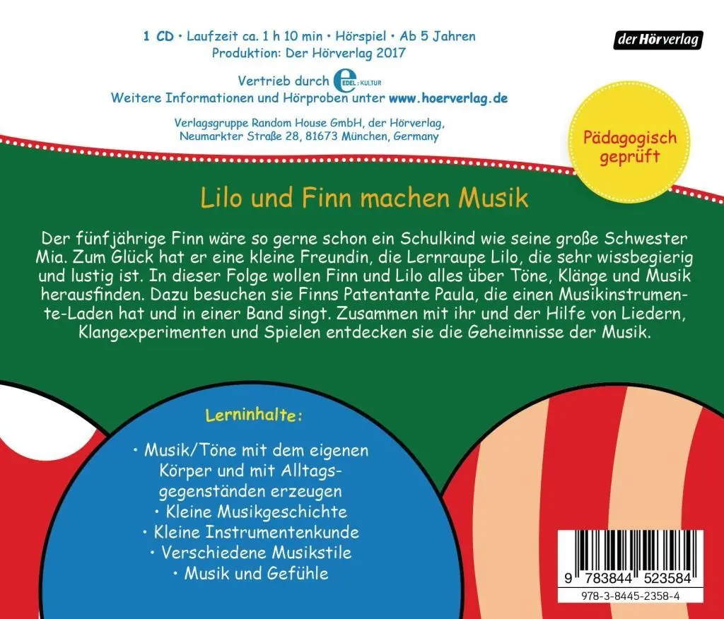 Bild: 9783844523584 | Die Vorschul-Lernraupe: Töne, Klänge und Musik | Swantje Zorn (u. a.)
