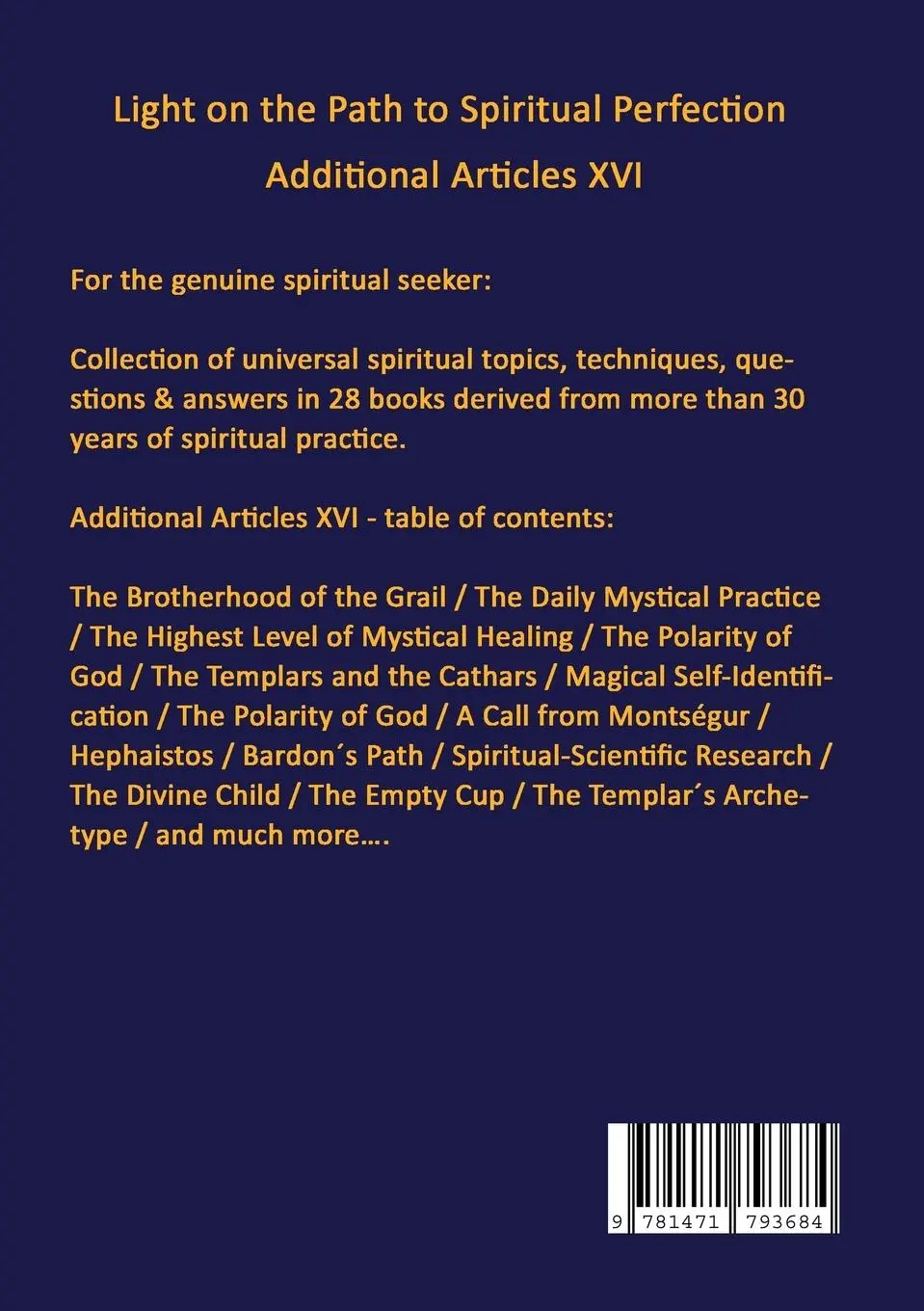 Rückseite: 9781471793684 | LIGHT ON THE PATH TO SPIRITUAL PERFECTION ADDITIONAL ARTICLES XVI