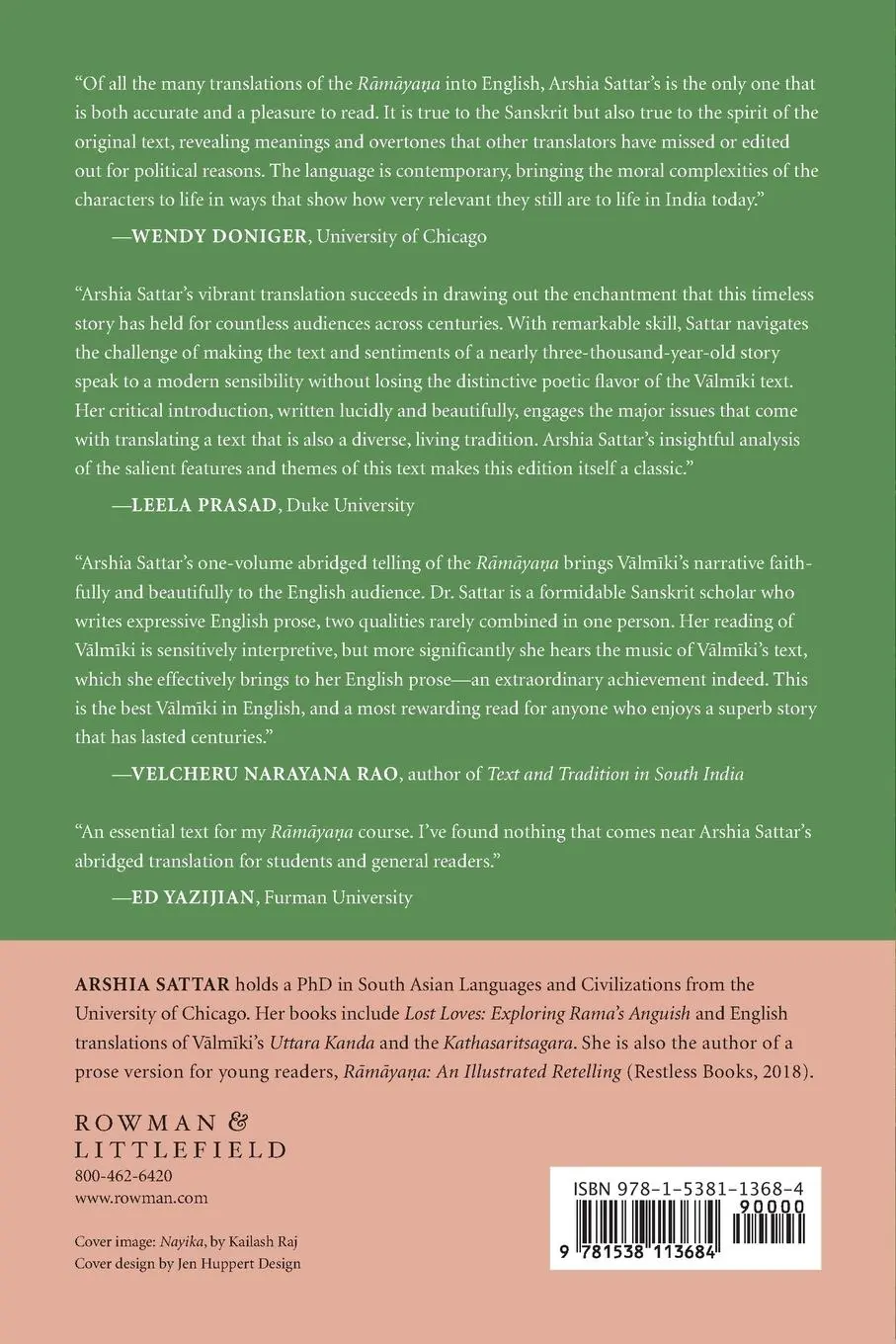 Rückseite: 9781538113684 | Valmiki's Ramayana | Arshia Sattar | Taschenbuch | Englisch | 2018