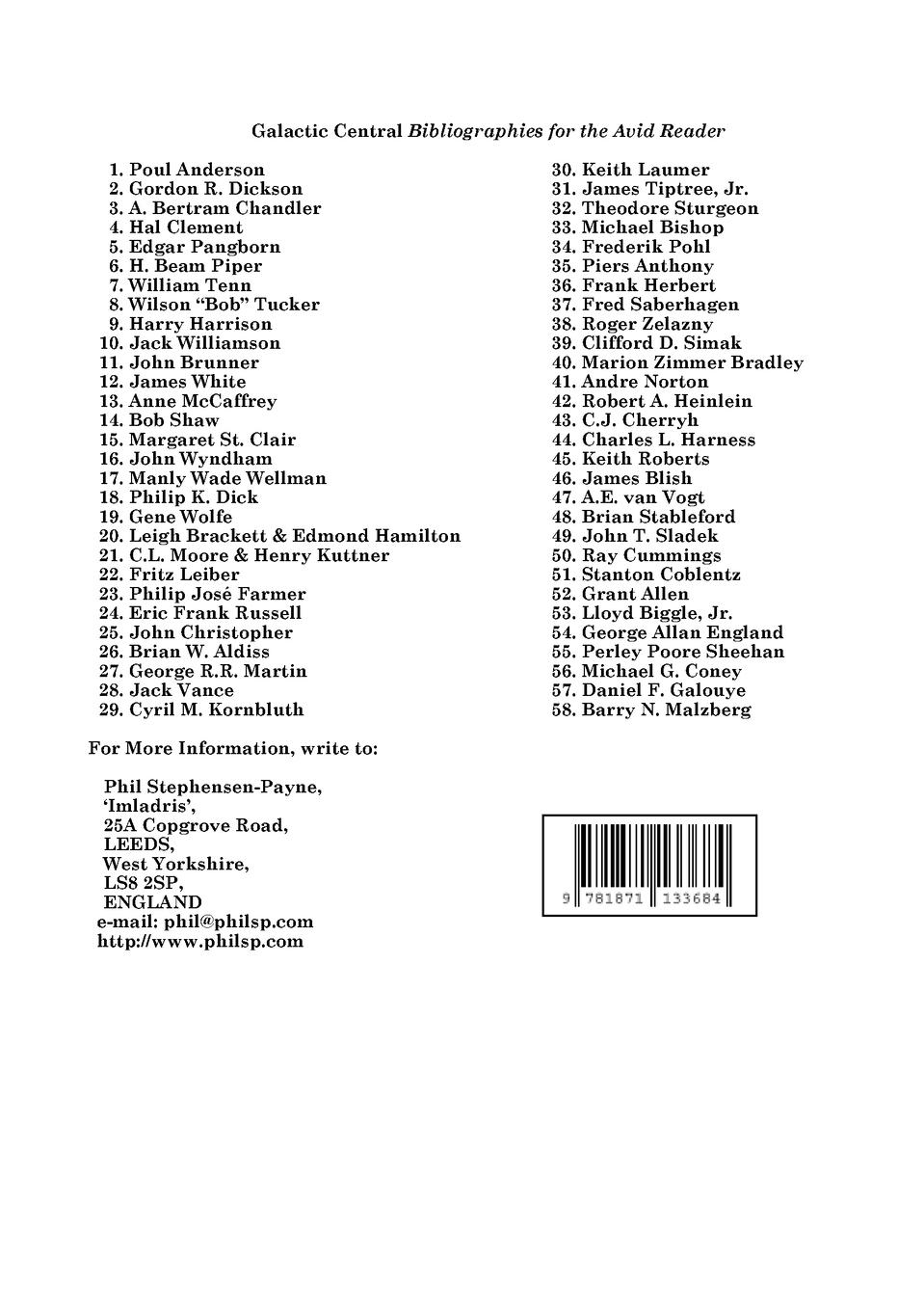 Rückseite: 9781871133684 | Philip K. Dick | Metaphysical Conjurer: A Working Bibliography | Buch