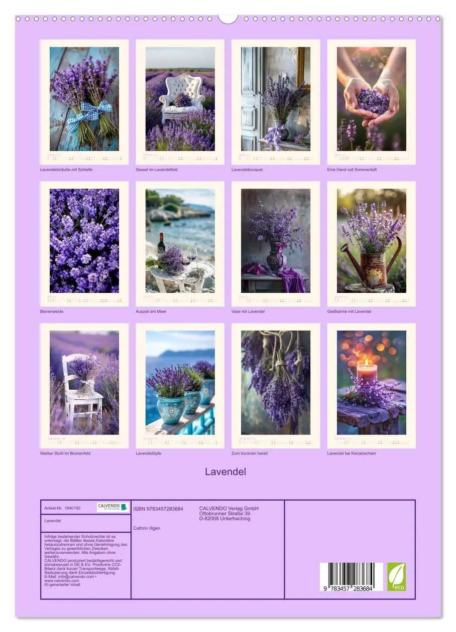 Bild: 9783457283684 | Lavendel (hochwertiger Premium Wandkalender 2026 DIN A2 hoch),...