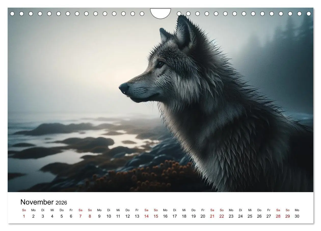 Bild: 9783457353684 | Kanadische Küstenwölfe (Wandkalender 2026 DIN A4 quer), CALVENDO...