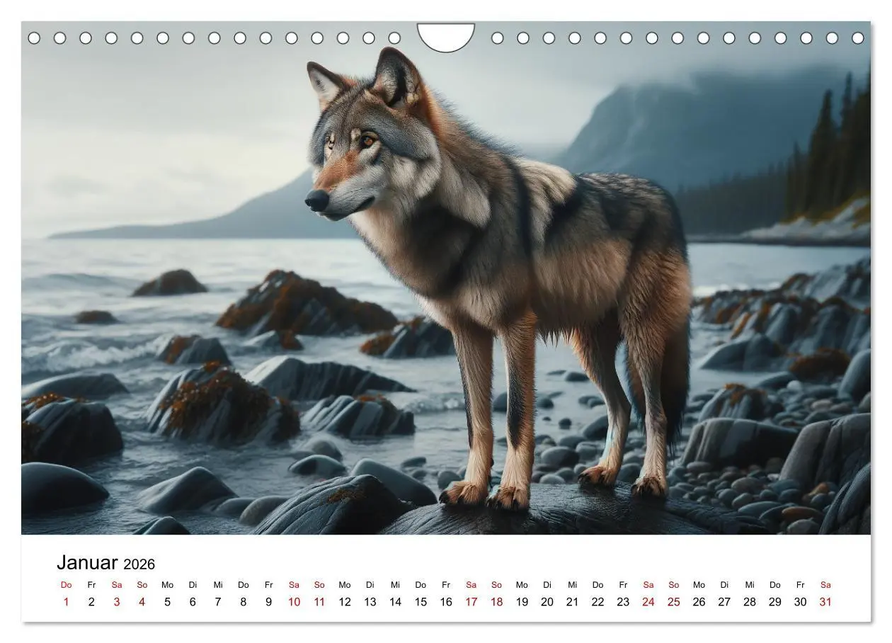 Bild: 9783457353684 | Kanadische Küstenwölfe (Wandkalender 2026 DIN A4 quer), CALVENDO...