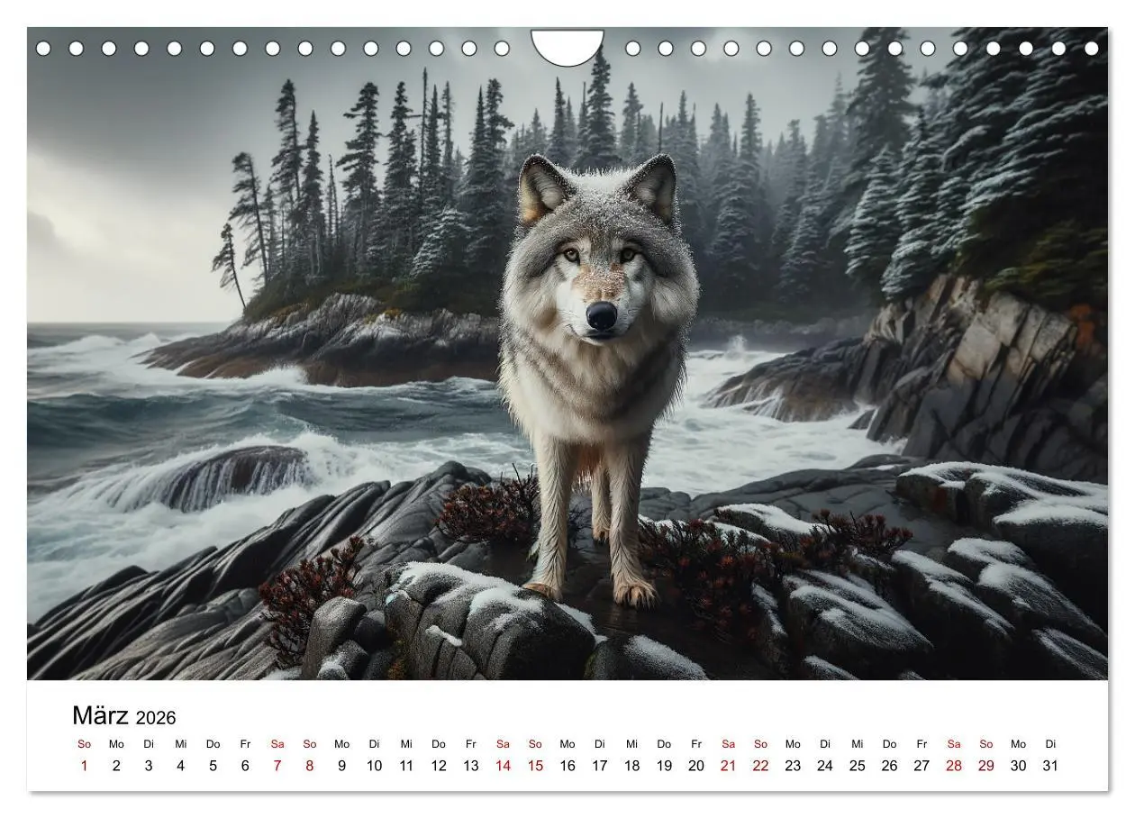 Bild: 9783457353684 | Kanadische Küstenwölfe (Wandkalender 2026 DIN A4 quer), CALVENDO...