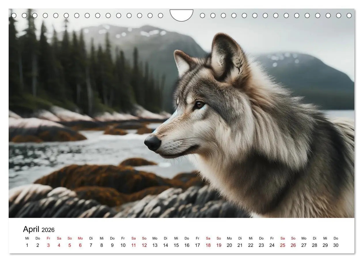 Bild: 9783457353684 | Kanadische Küstenwölfe (Wandkalender 2026 DIN A4 quer), CALVENDO...