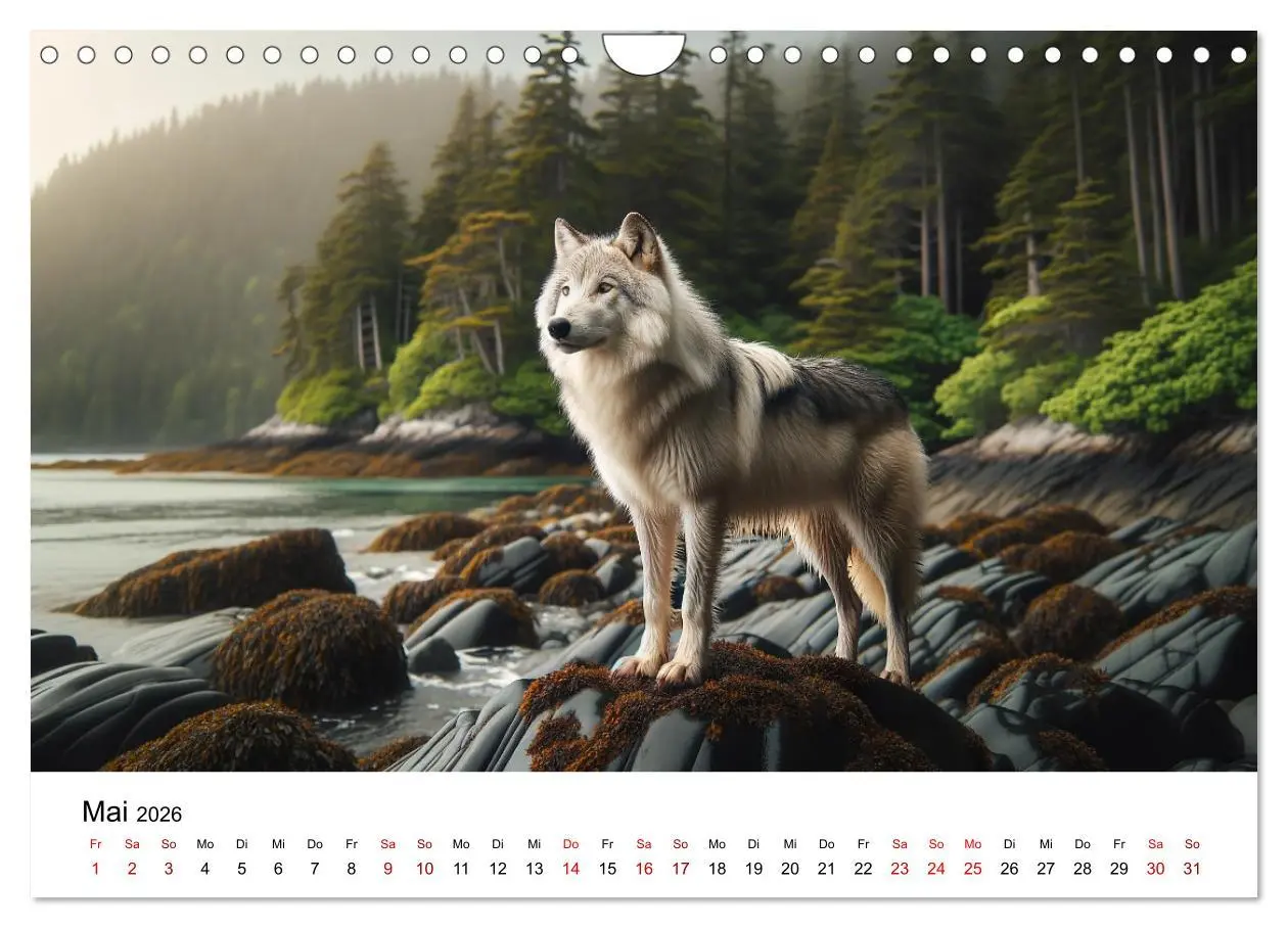Bild: 9783457353684 | Kanadische Küstenwölfe (Wandkalender 2026 DIN A4 quer), CALVENDO...
