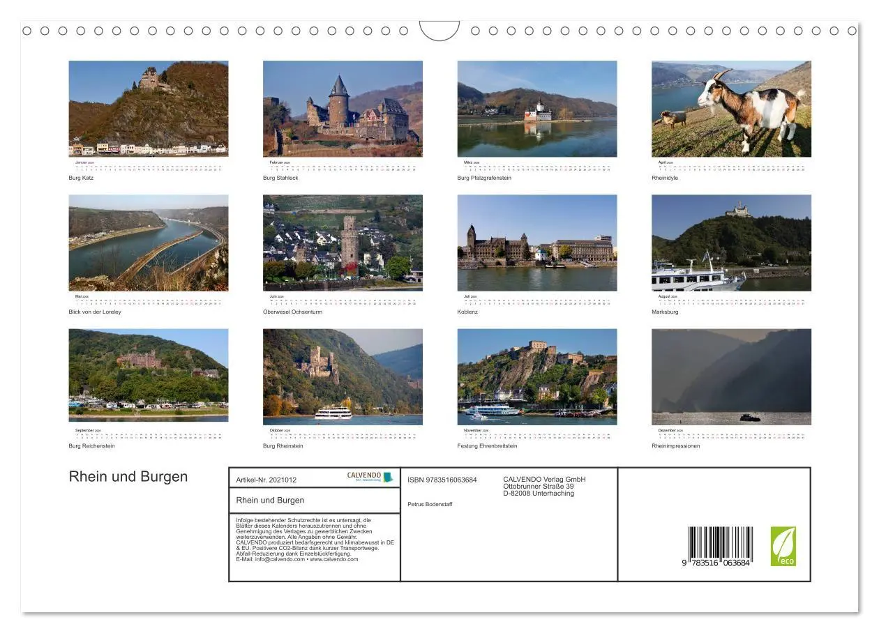 Bild: 9783516063684 | Rhein und Burgen (Wandkalender 2026 DIN A3 quer), CALVENDO...