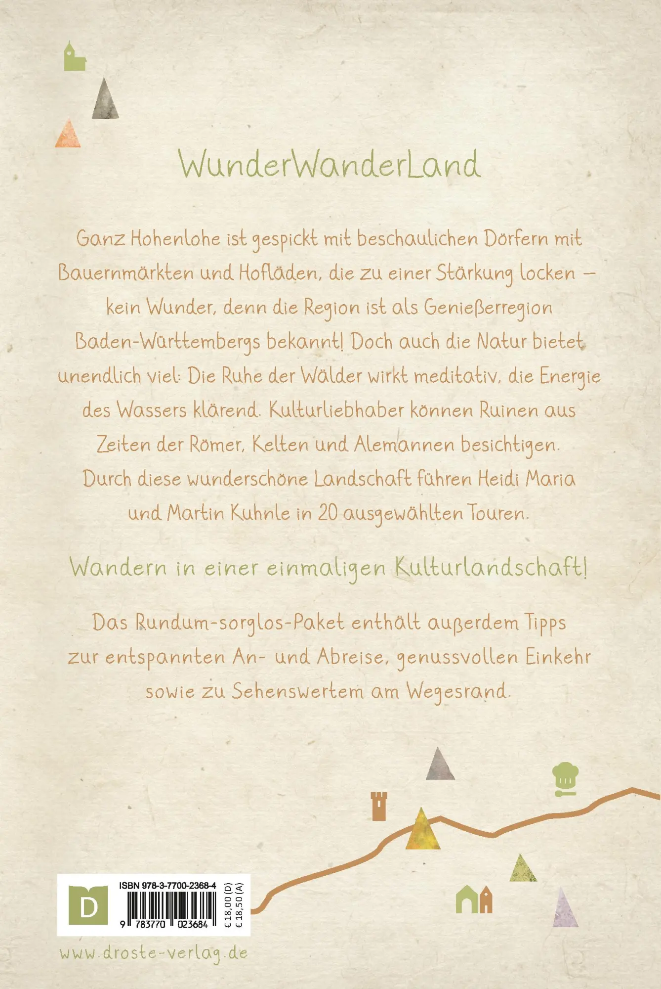 Rückseite: 9783770023684 | Hohenlohe. Wandern für die Seele | Wohlfühlwege | Kuhnle (u. a.)