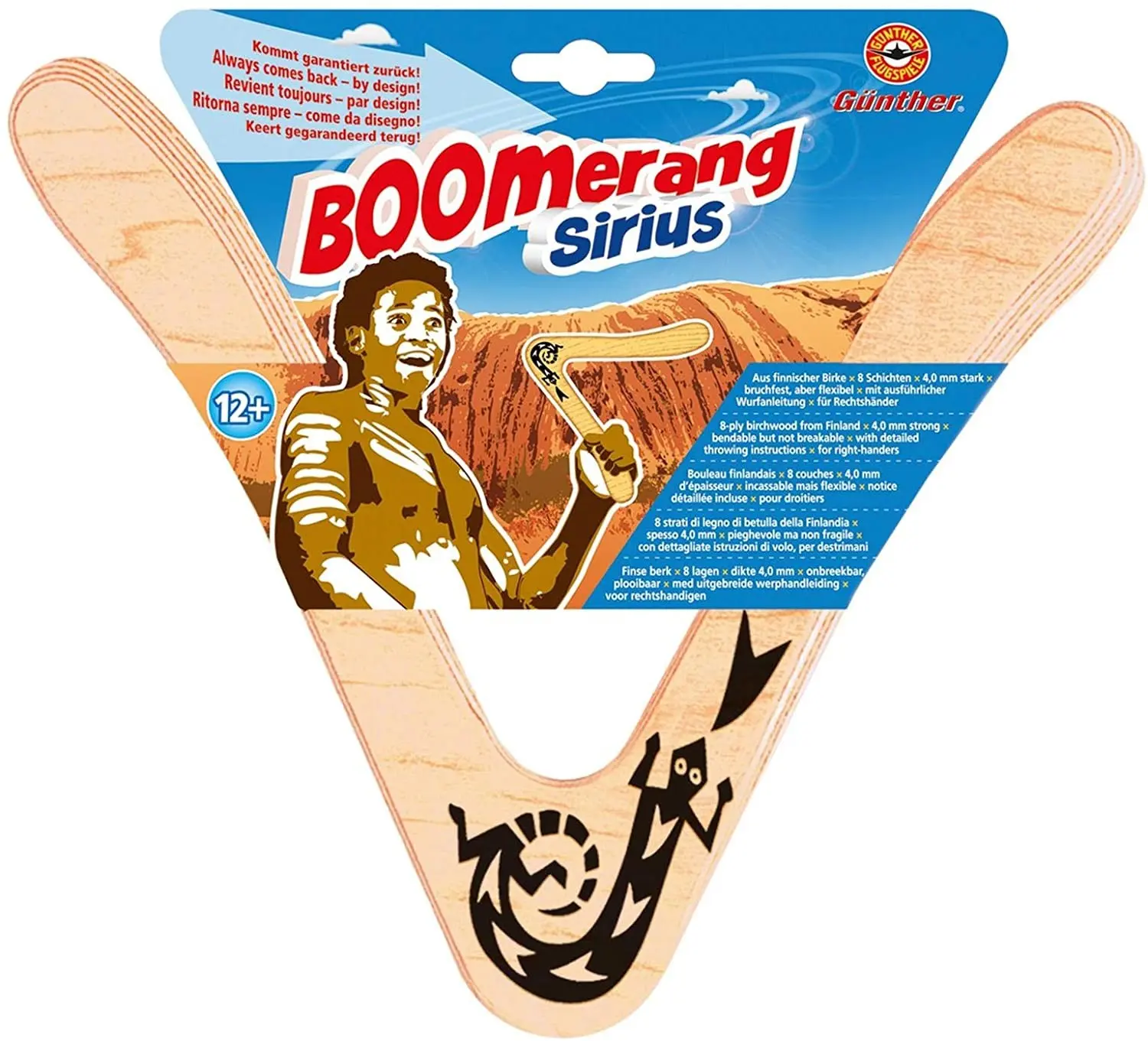 Cover: 4001664013784 | Paul Günther 1378 - Boomerang Sirius, Holz 25 cm | 1378 | Deutsch