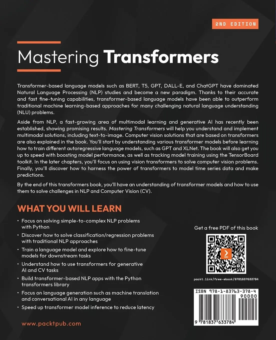 Rückseite: 9781837633784 | Mastering Transformers - Second Edition | Sava¿ Y¿ld¿r¿m (u. a.)