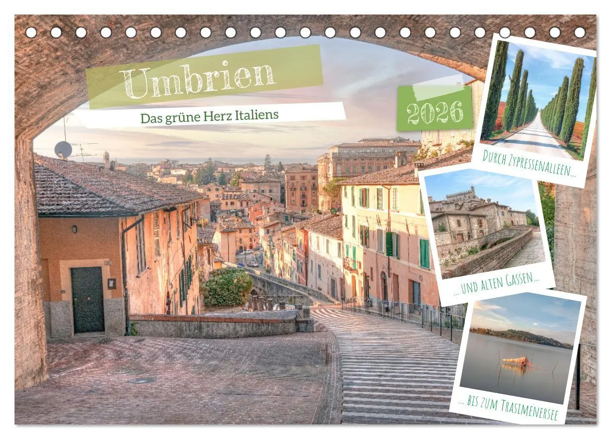 Cover: 9783457583784 | Umbrien - Das grüne Herz Italiens (Tischkalender 2026 DIN A5 quer),...