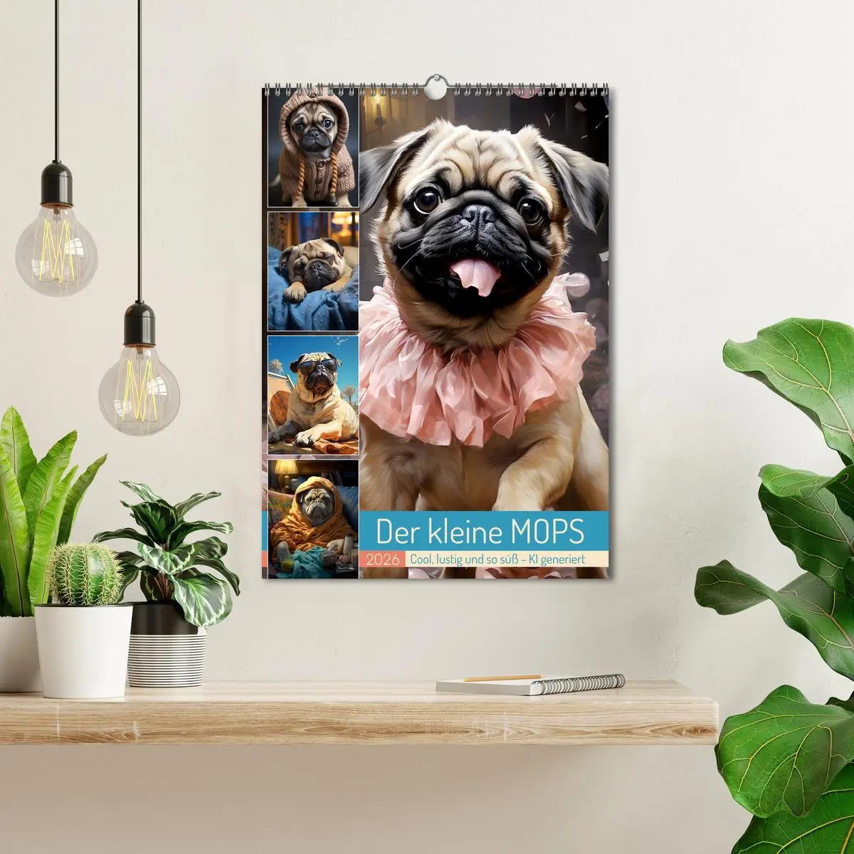 Bild: 9783516293784 | Der kleine Mops (Wandkalender 2026 DIN A3 hoch), CALVENDO...