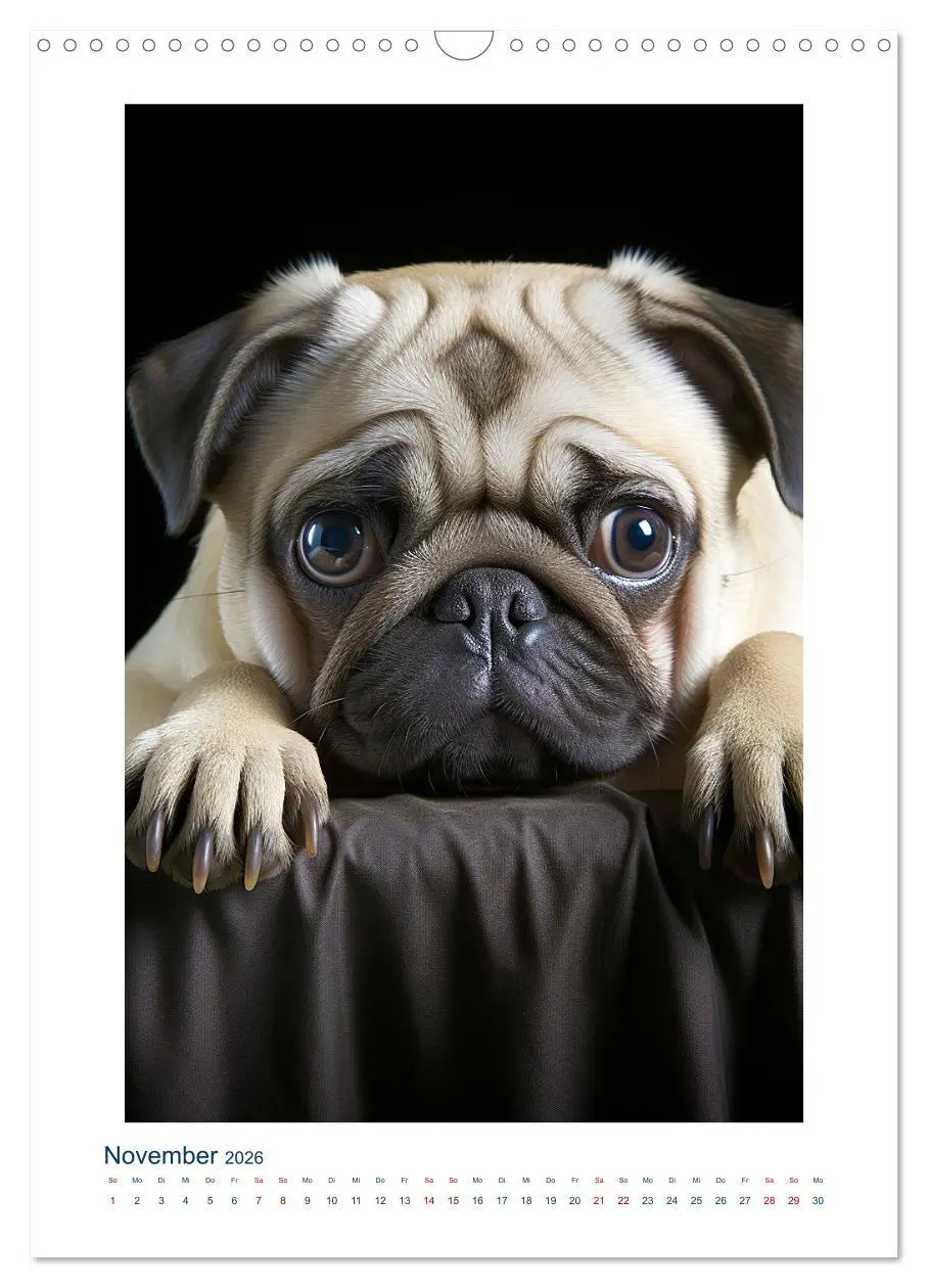 Bild: 9783516293784 | Der kleine Mops (Wandkalender 2026 DIN A3 hoch), CALVENDO...