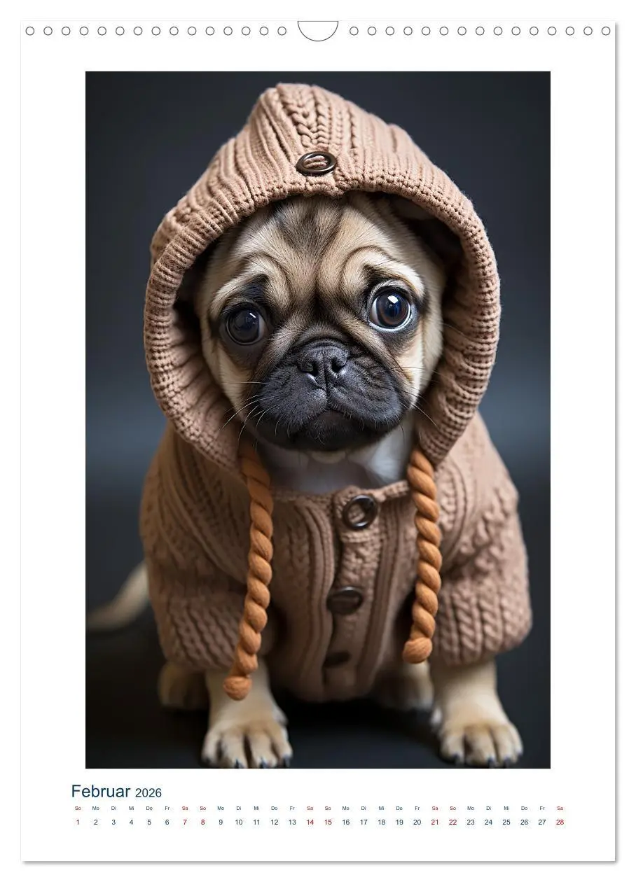 Bild: 9783516293784 | Der kleine Mops (Wandkalender 2026 DIN A3 hoch), CALVENDO...