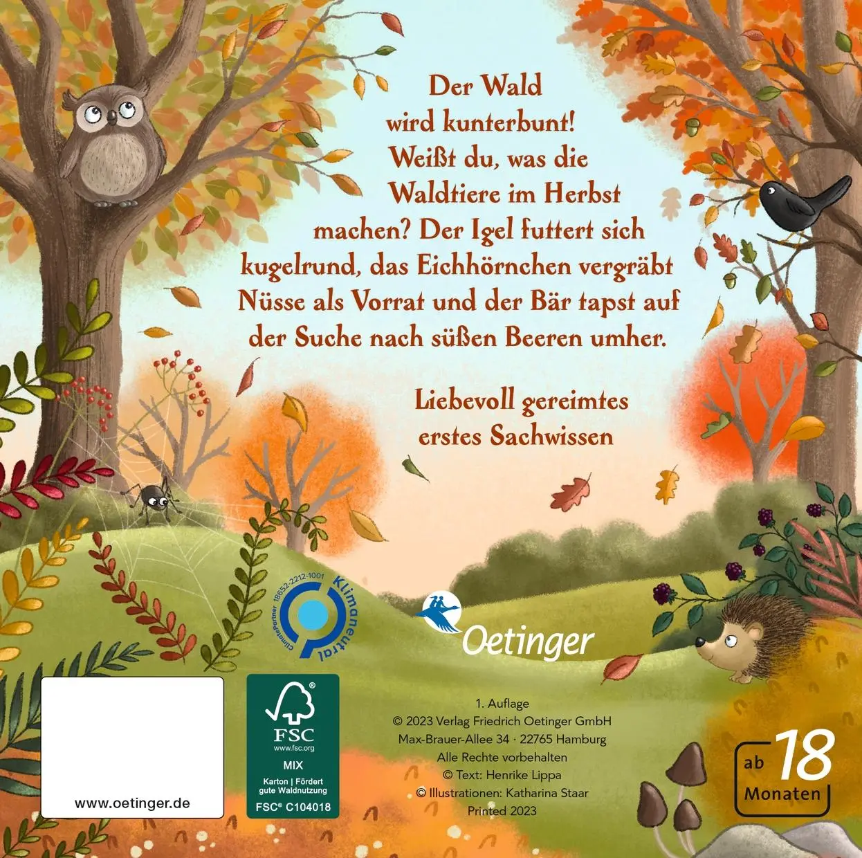Rückseite: 9783751203784 | Es wird Herbst hier im Wald | Henrike Lippa | Buch | 16 S. | Deutsch