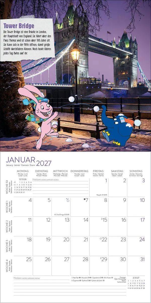 Bild: 9783819303784 | Der Blaue Elefant auf Reisen 2027 | Verlag Korsch | Kalender | 13 S.