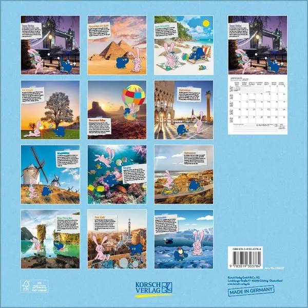 Bild: 9783819303784 | Der Blaue Elefant auf Reisen 2027 | Verlag Korsch | Kalender | 13 S.