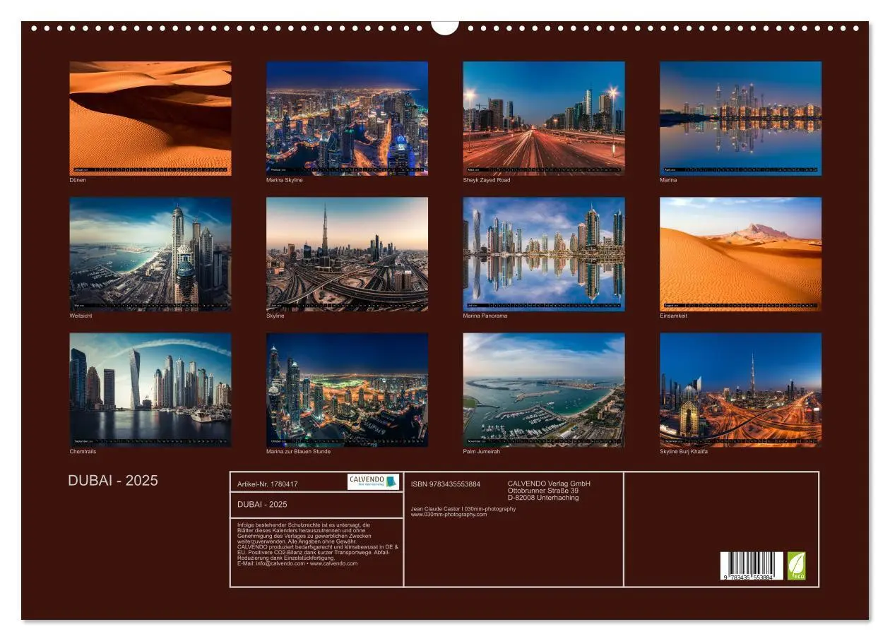 Bild: 9783435553884 | DUBAI - 2025 (Wandkalender 2025 DIN A2 quer), CALVENDO Monatskalender