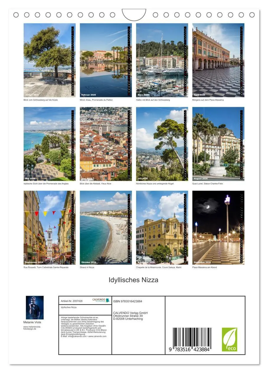 Bild: 9783516423884 | Idyllisches Nizza (Wandkalender 2026 DIN A4 hoch), CALVENDO...