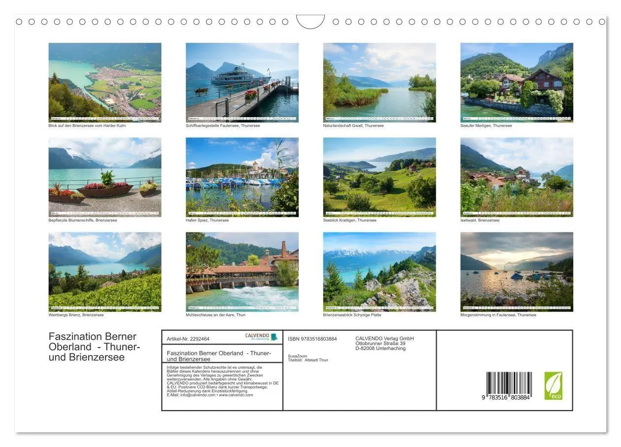 Bild: 9783516803884 | Faszination Berner Oberland - Thuner- und Brienzersee (Wandkalender...