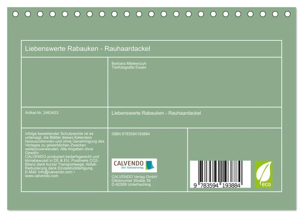 Bild: 9783594193884 | Liebenswerte Rabauken - Rauhaardackel (Tischkalender 2027 DIN A5...