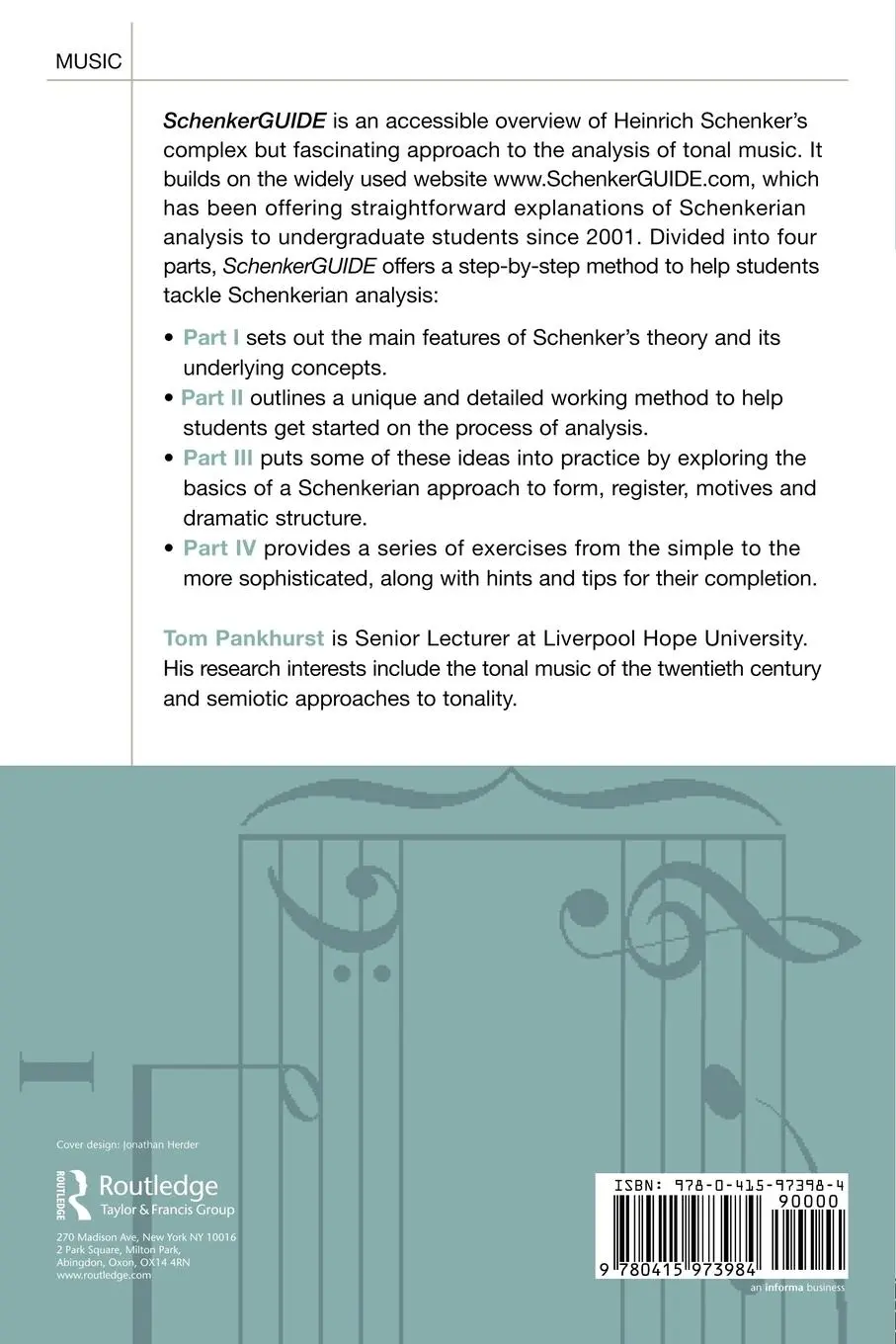 Rückseite: 9780415973984 | SchenkerGUIDE | A Brief Handbook and Website for Schenkerian Analysis