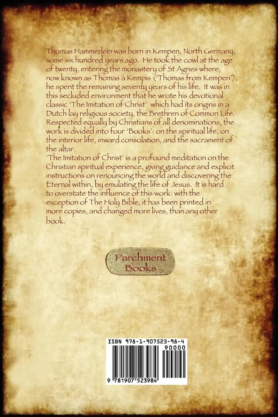 Rückseite: 9781907523984 | The Imitation of Christ (Aziloth Books) | Thomas A Kempis | Buch