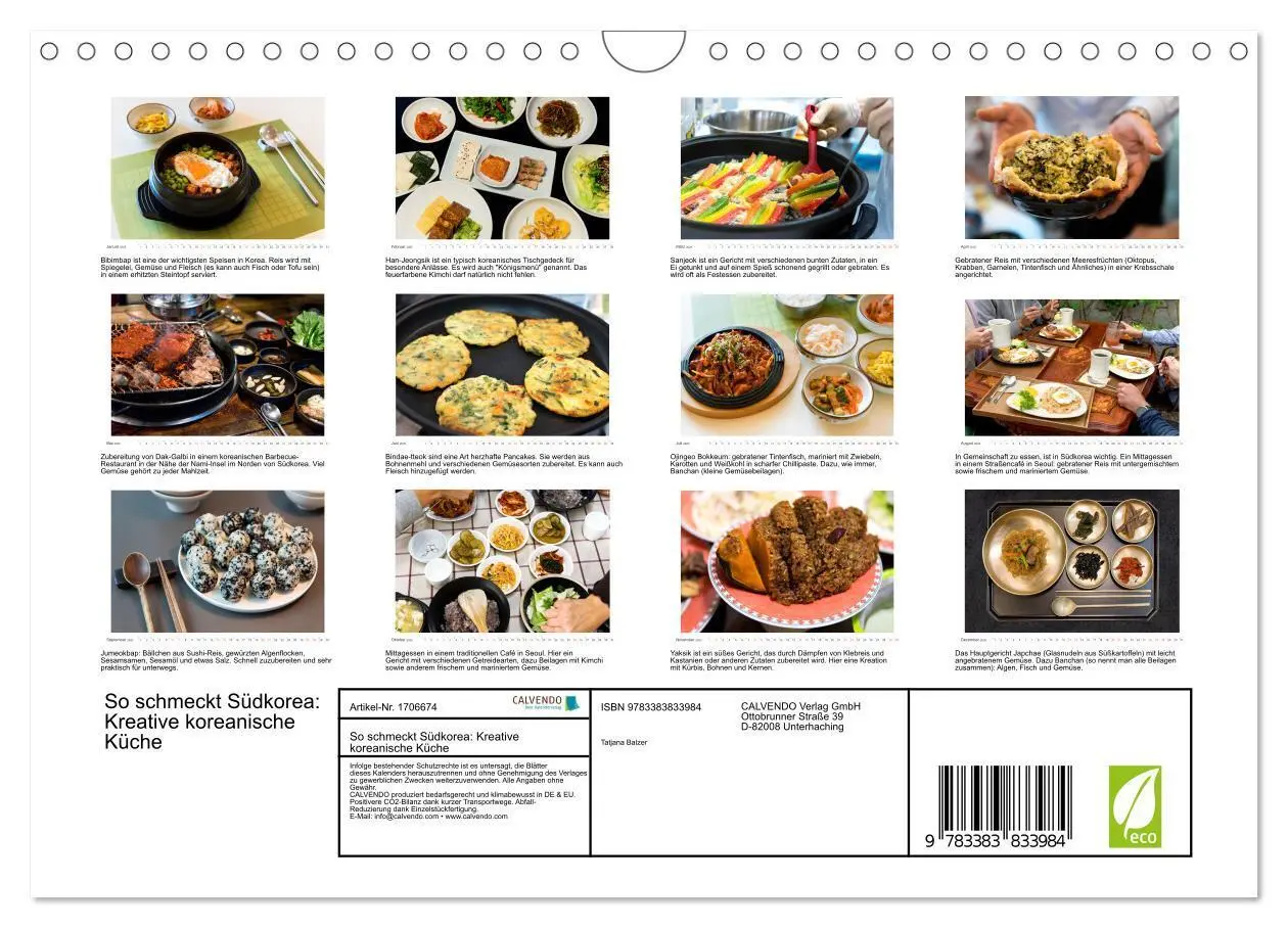 Bild: 9783383833984 | So schmeckt Südkorea: Kreative koreanische Küche (Wandkalender 2025...