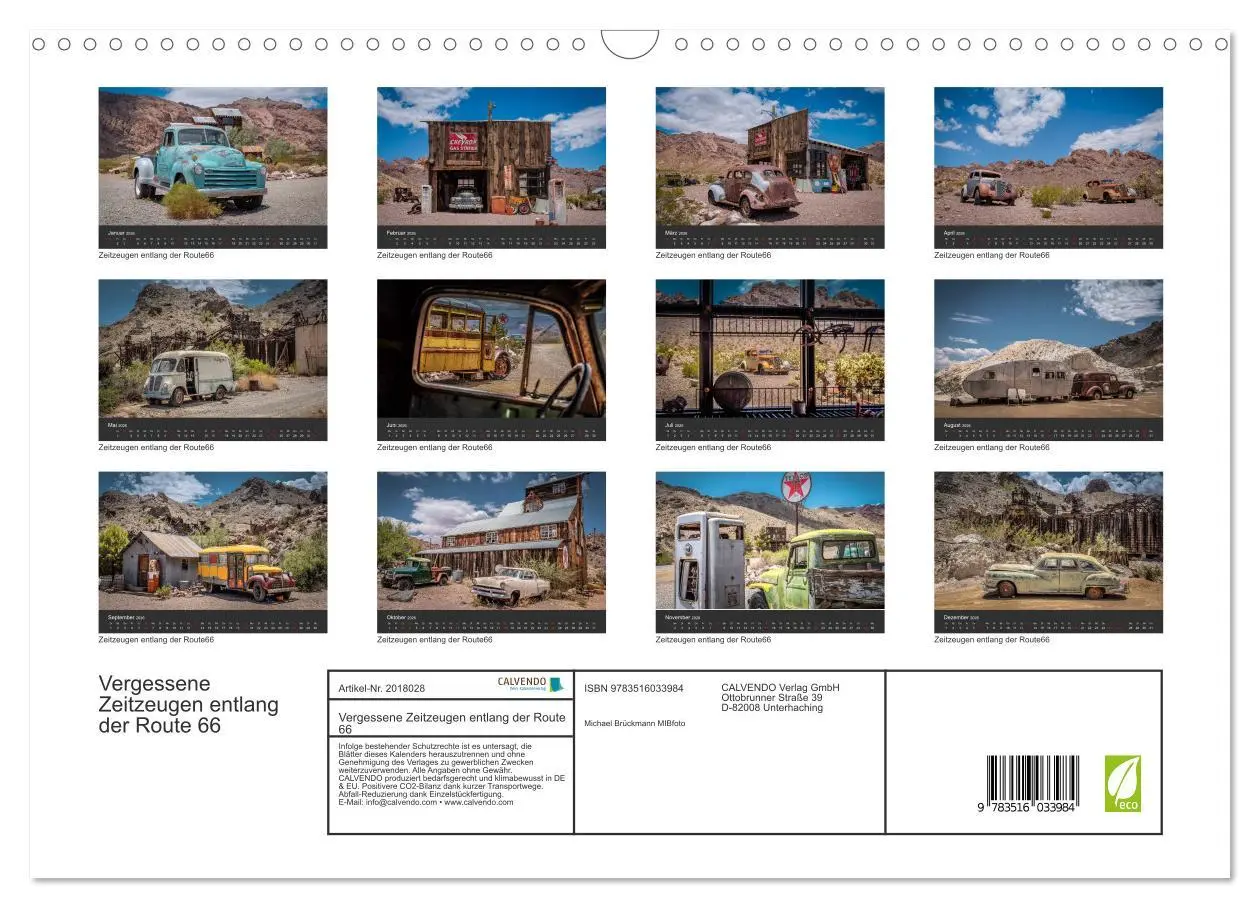Bild: 9783516033984 | Vergessene Zeitzeugen entlang der Route 66 (Wandkalender 2026 DIN...