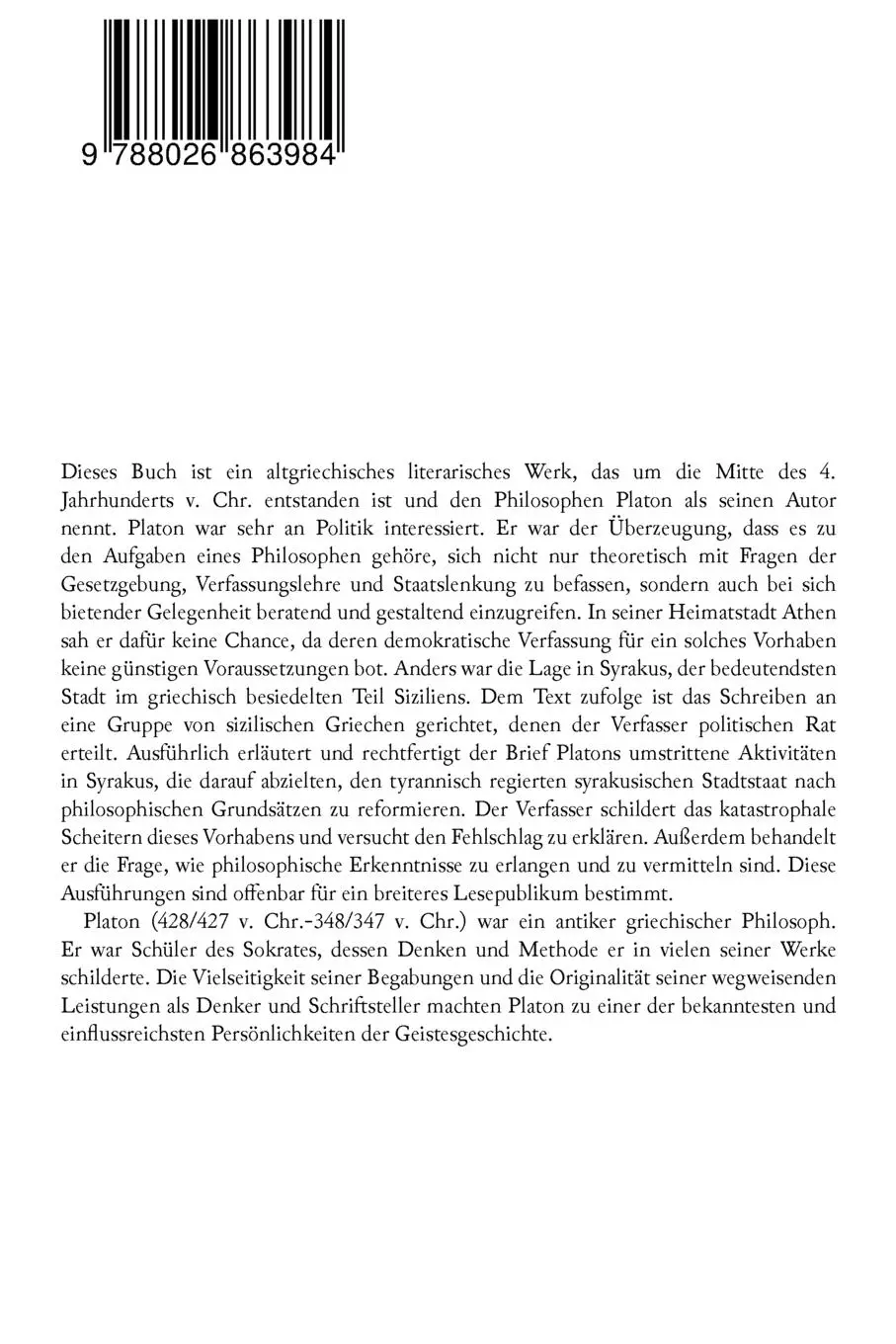 Rückseite: 9788026863984 | Die Briefe | Platon (u. a.) | Taschenbuch | Kartoniert / Broschiert