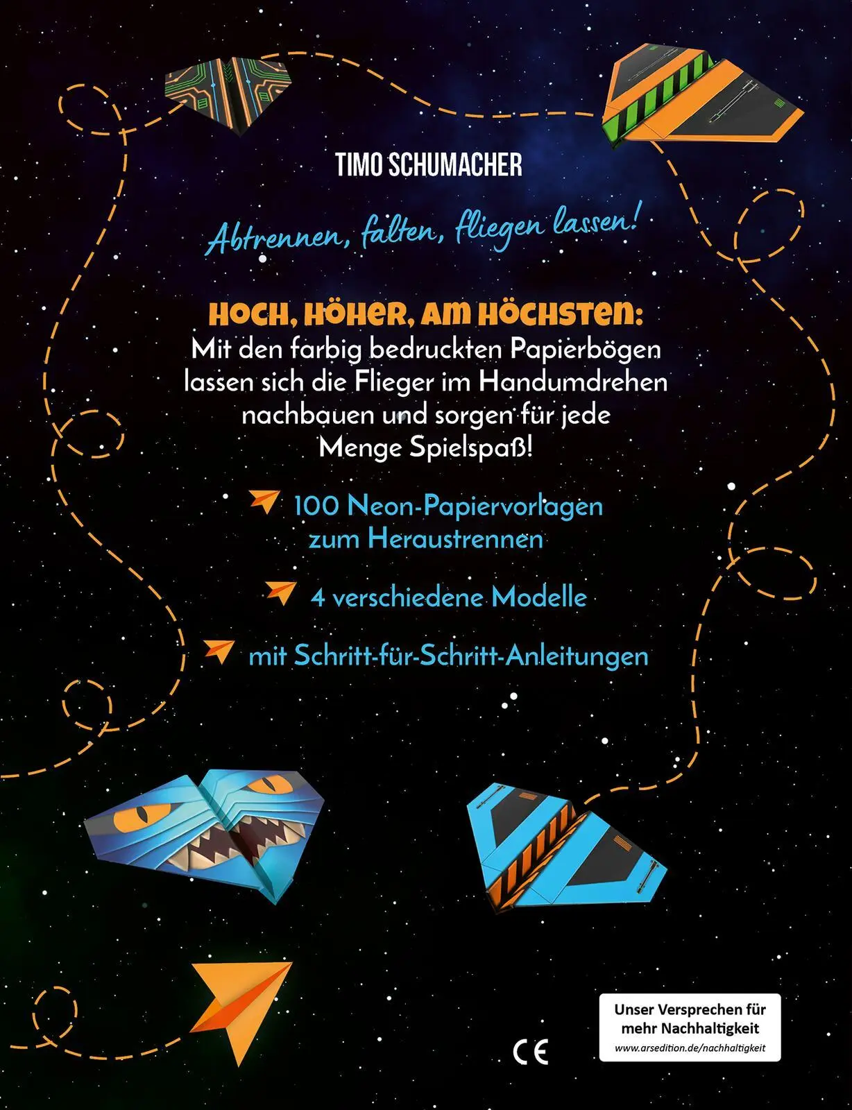 Rückseite: 4014489134084 | 100 coole Neon-Papierflieger | Timo Schumacher | Taschenbuch | 208 S.