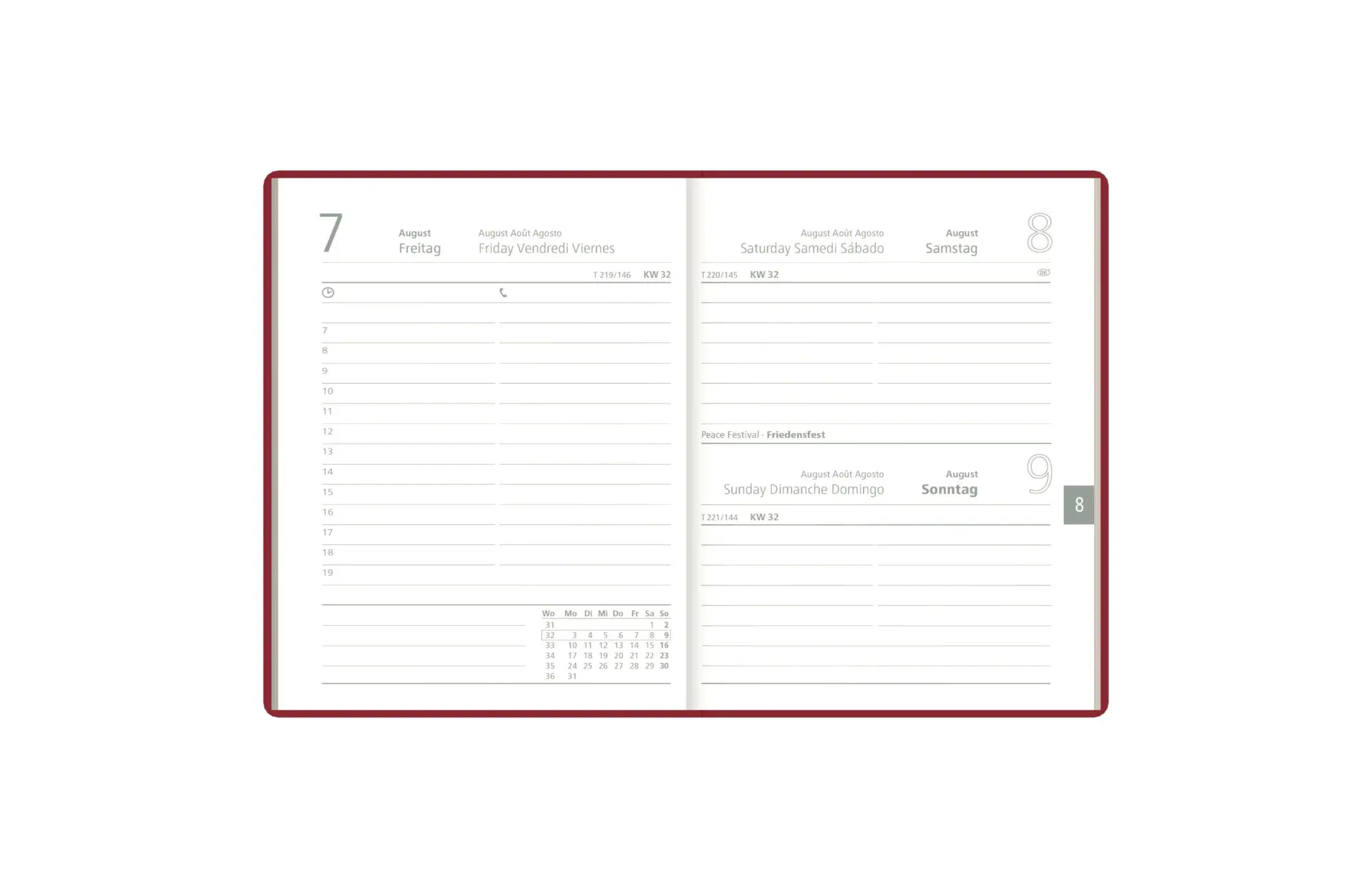 Bild: 4069095014084 | Taschenkalender 1T/1S bordeaux 2027 | Neumann Verlage GmbH &amp; Co KG