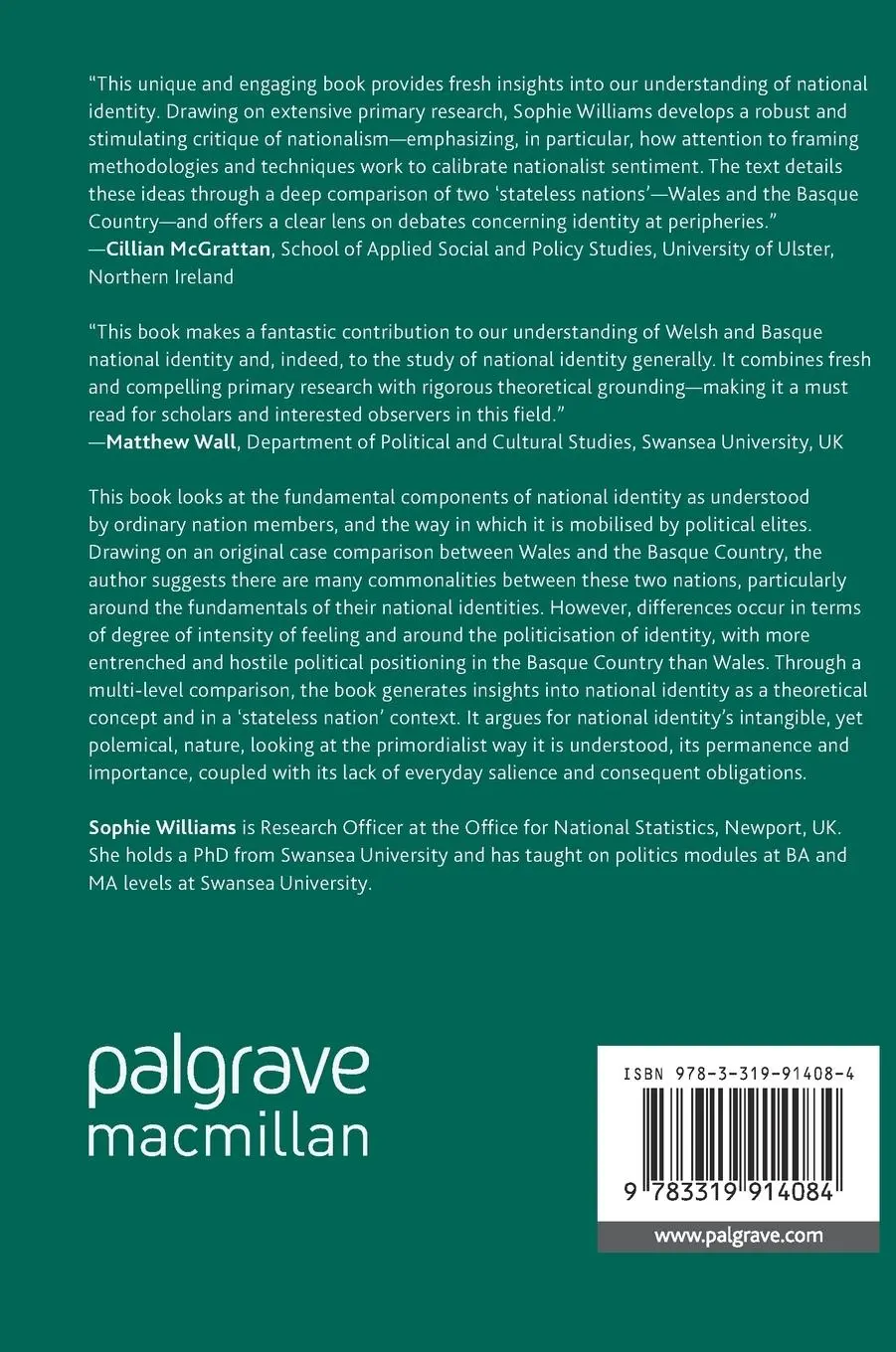 Rückseite: 9783319914084 | Rethinking Stateless Nations and National Identity in Wales and the...
