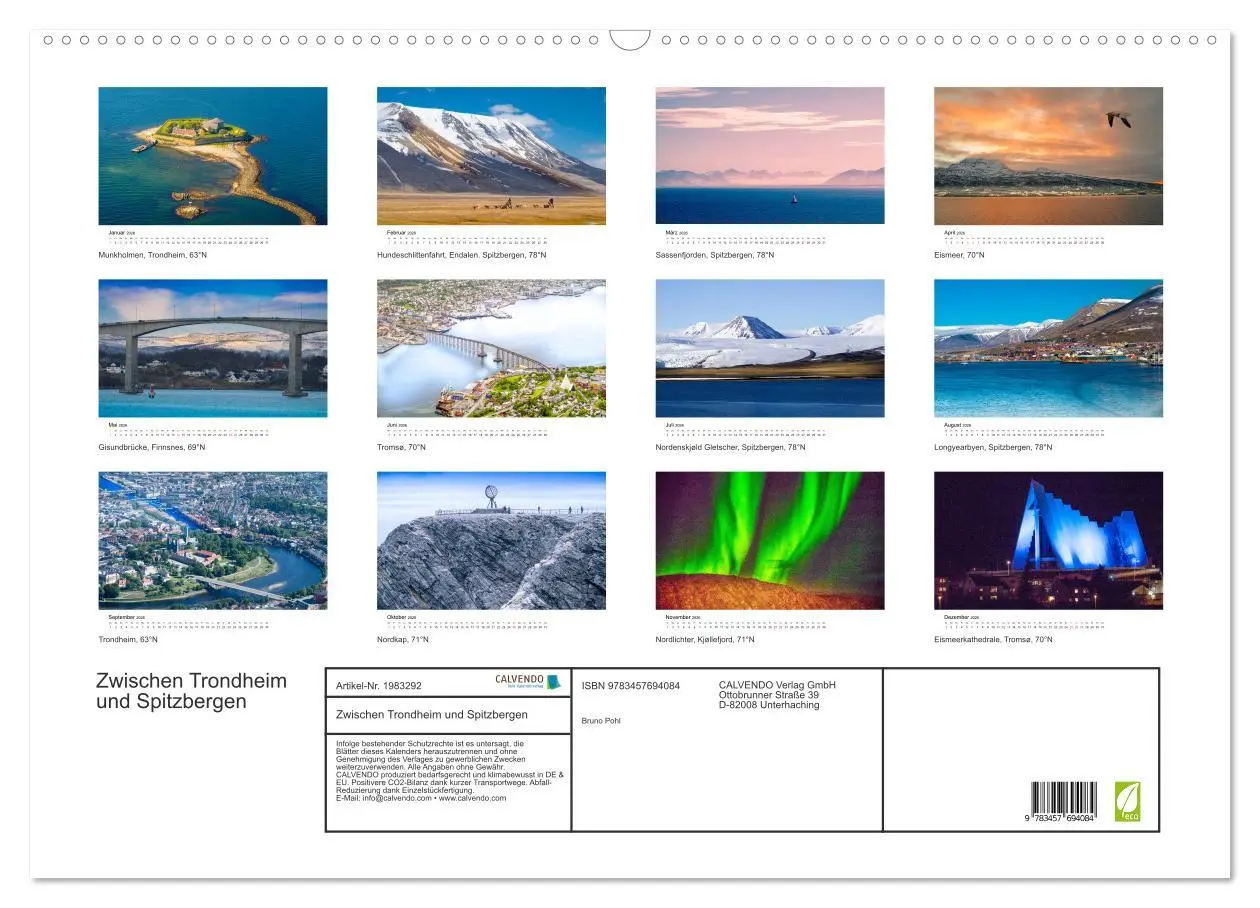 Bild: 9783457694084 | Zwischen Trondheim und Spitzbergen (Wandkalender 2026 DIN A2 quer),...