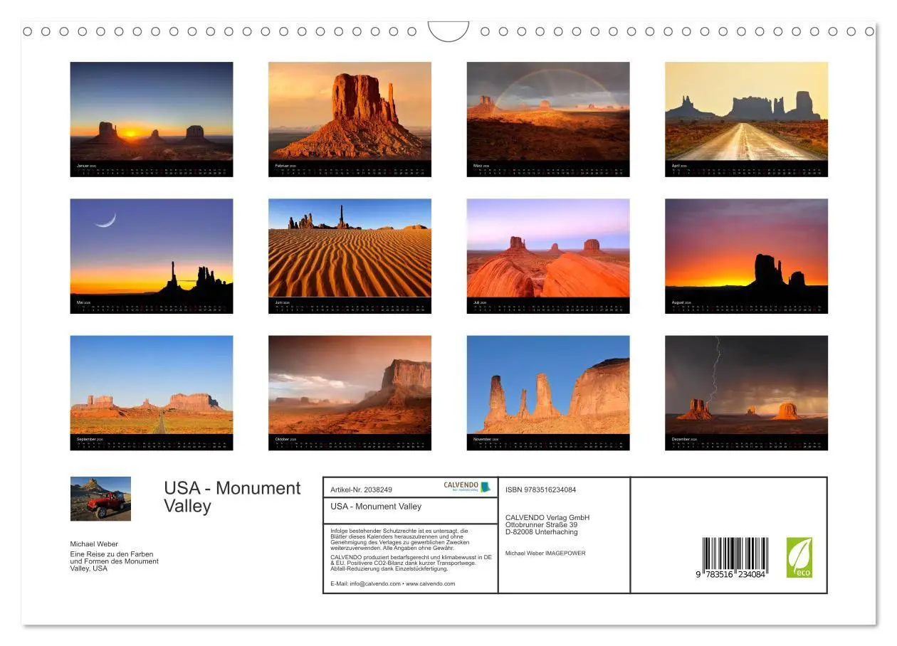 Bild: 9783516234084 | USA - Monument Valley (Wandkalender 2026 DIN A3 quer), CALVENDO...