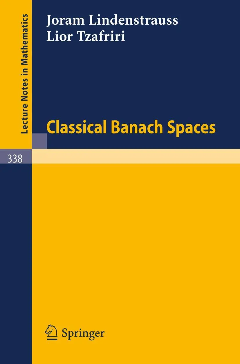 Cover: 9783540064084 | Classical Banach Spaces | Joram Lindenstrauss (u. a.) | Taschenbuch