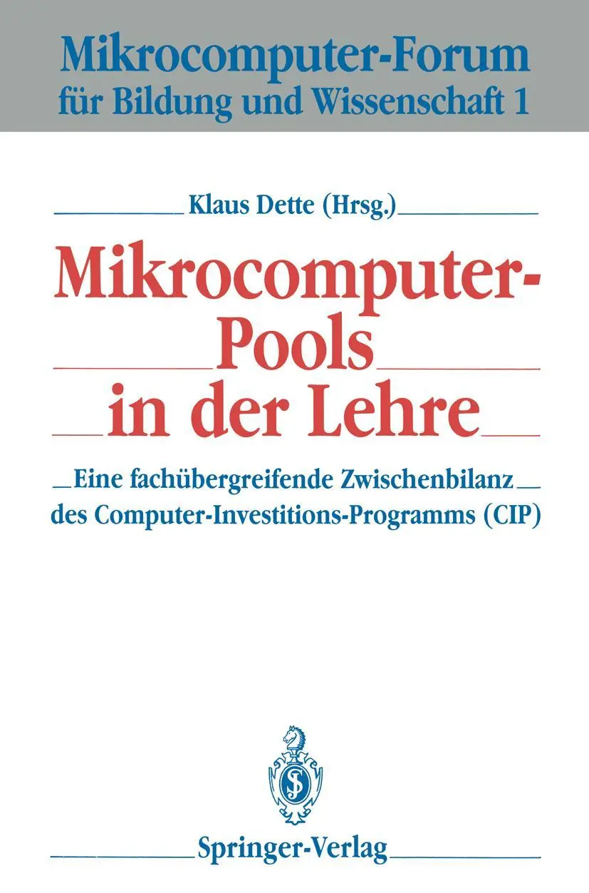 Cover: 9783540514084 | Mikrocomputer-Pools in der Lehre | Klaus Dette | Taschenbuch | xiii
