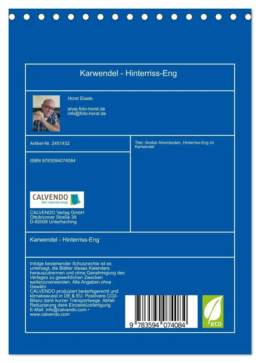 Bild: 9783594074084 | Karwendel - Hinterriss-Eng (Tischkalender 2027 DIN A5 hoch),...