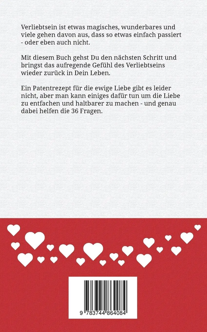 Rückseite: 9783744864084 | 36 Fragen zum Verlieben und um verliebt zu bleiben | Roland Russwurm
