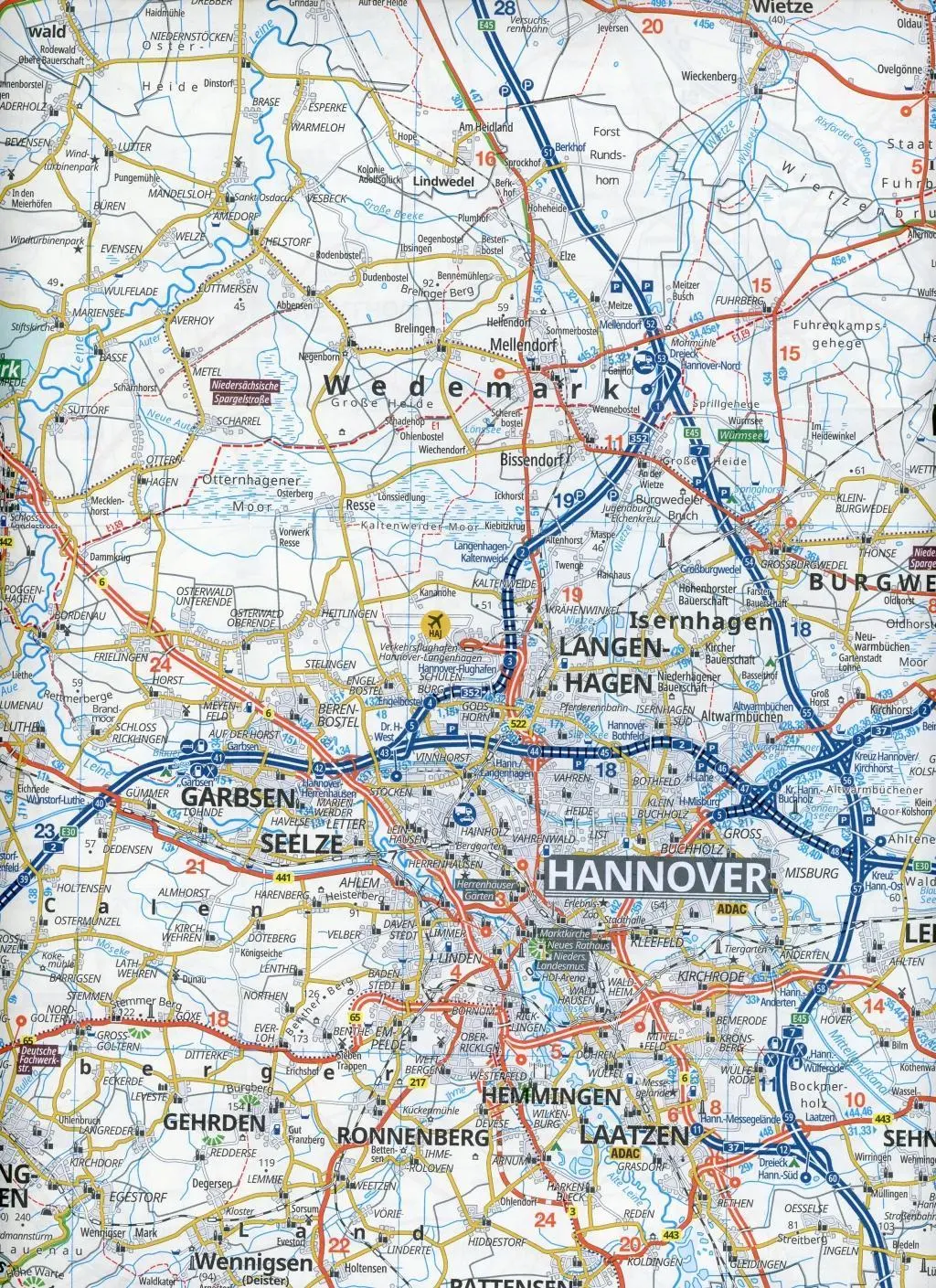 Bild: 9783826414084 | ADAC Regionalkarte Blatt 5 Hamburg, Hannover, Magdeburg 1:150 000