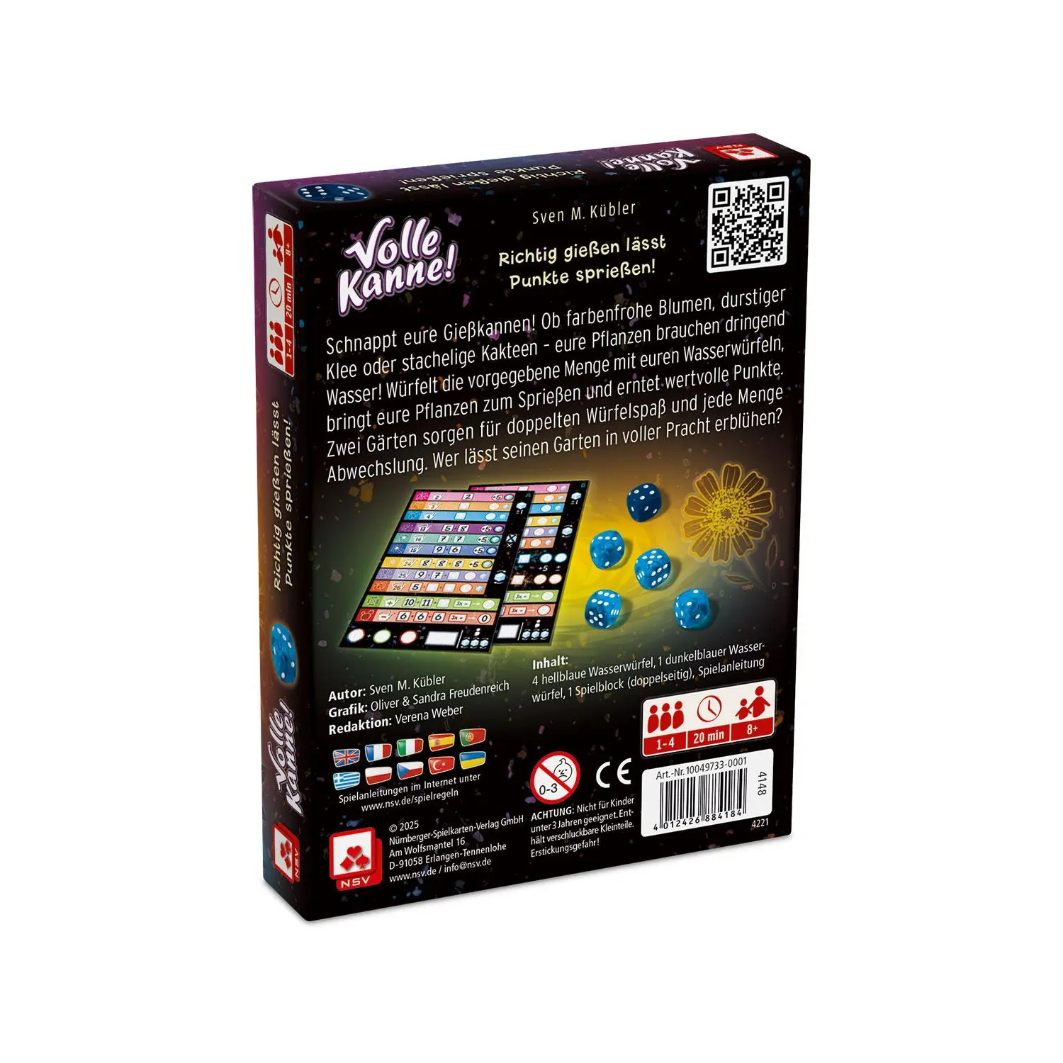 Rückseite: 4012426884184 | VOLLE KANNE - Richtig gießen lässt Punkte sprießen! | Verlag | Spiel
