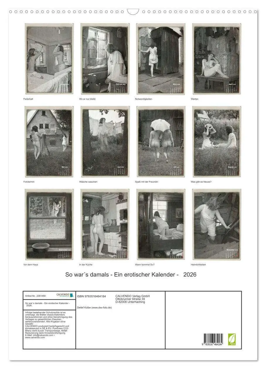 Bild: 9783516464184 | So war´s damals - Ein erotischer Kalender - 2026 (Wandkalender 2026...