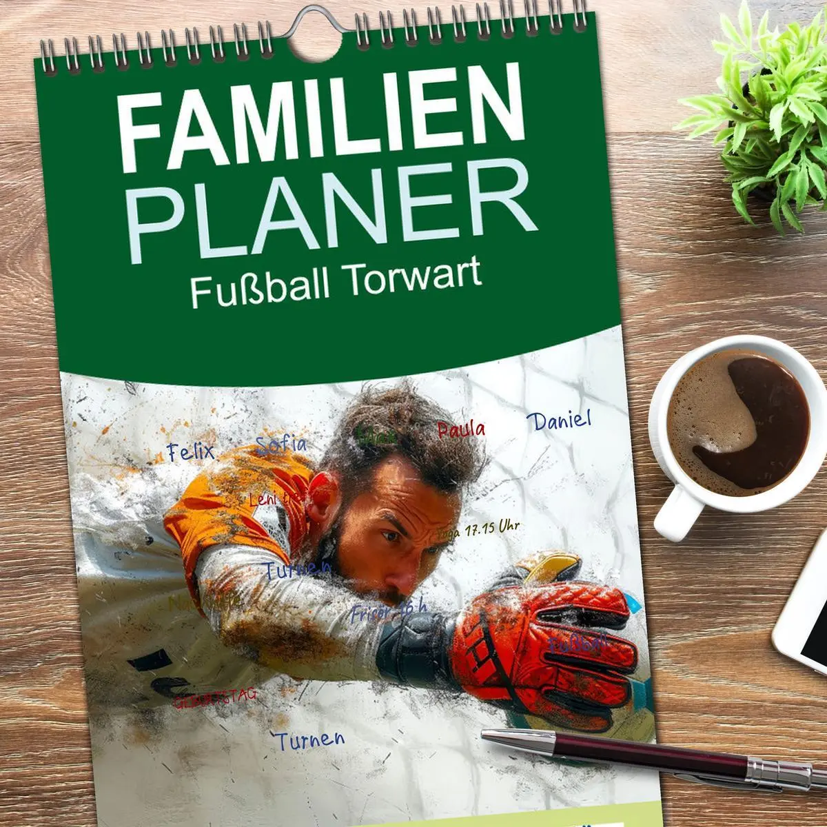 Bild: 9783516604184 | Familienplaner 2026 - Fußball Torwart mit 5 Spalten (Wandkalender,...