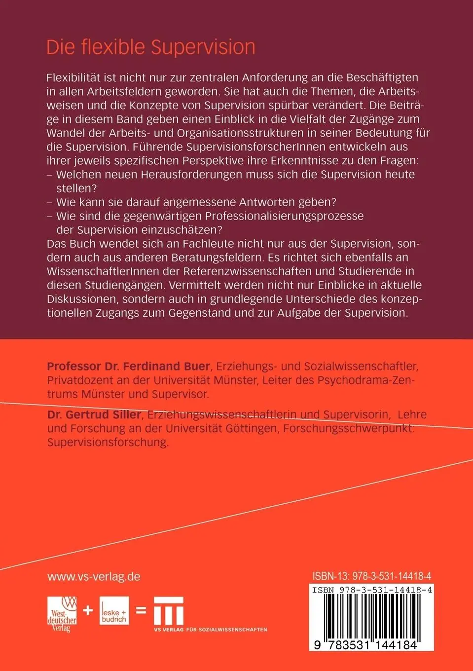 Rückseite: 9783531144184 | Die flexible Supervision | Gertrud Siller (u. a.) | Taschenbuch | 2004