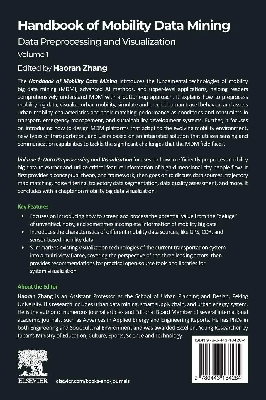 Rückseite: 9780443184284 | Handbook of Mobility Data Mining, Volume 1 | Haoran Zhang | Buch