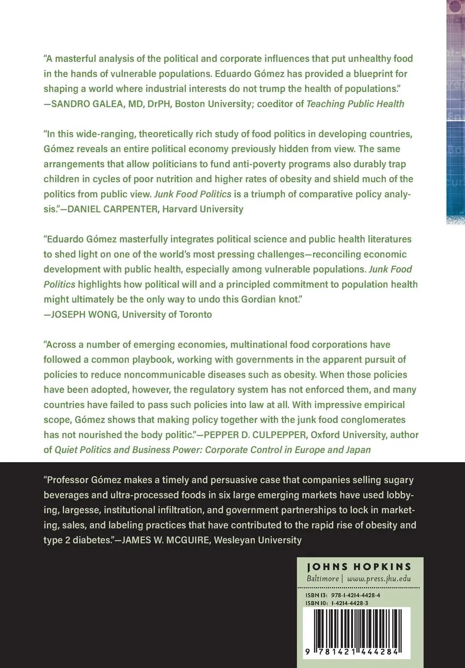 Rückseite: 9781421444284 | Junk Food Politics | Eduardo J. Gomez | Buch | Englisch | 2023