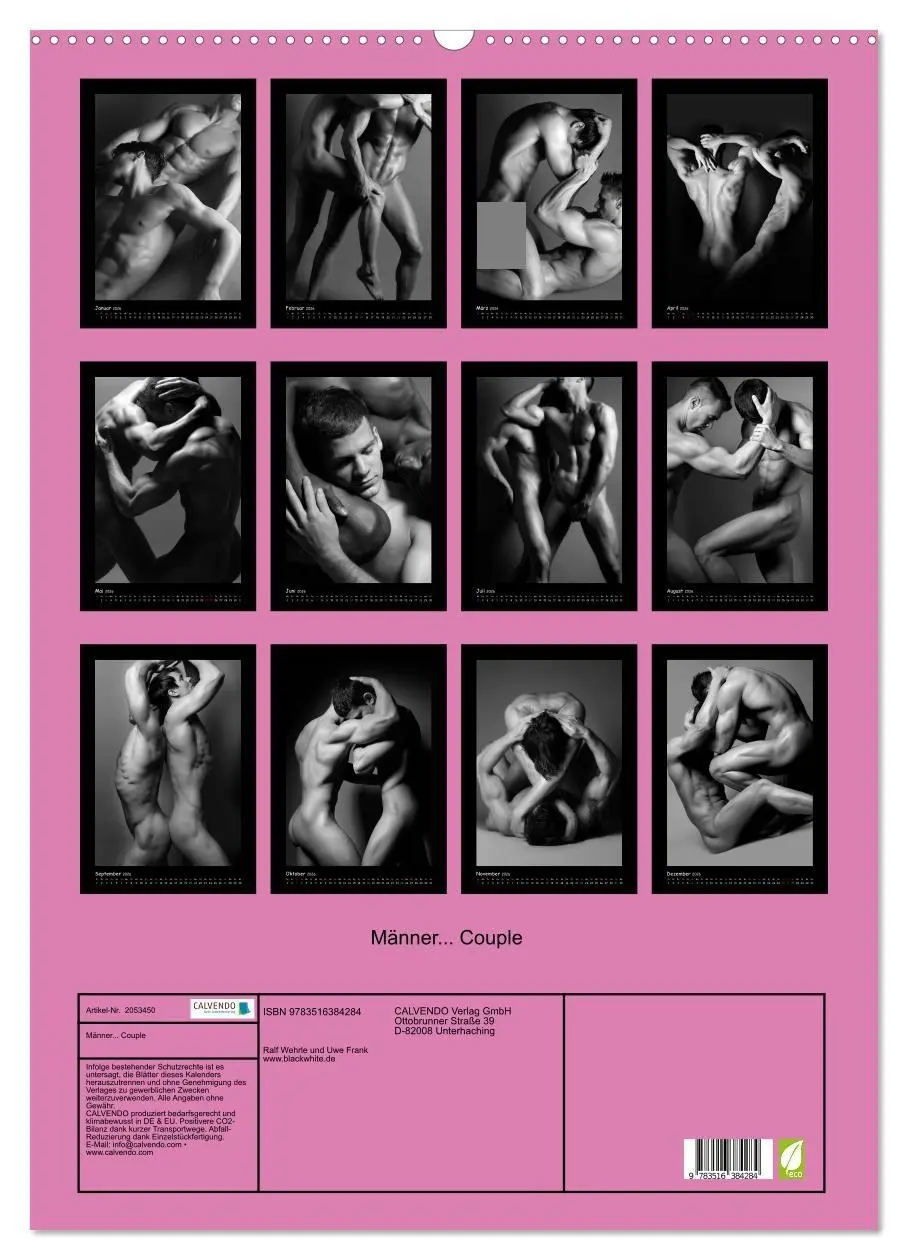 Bild: 9783516384284 | Männer... Couple (Wandkalender 2026 DIN A2 hoch), CALVENDO...